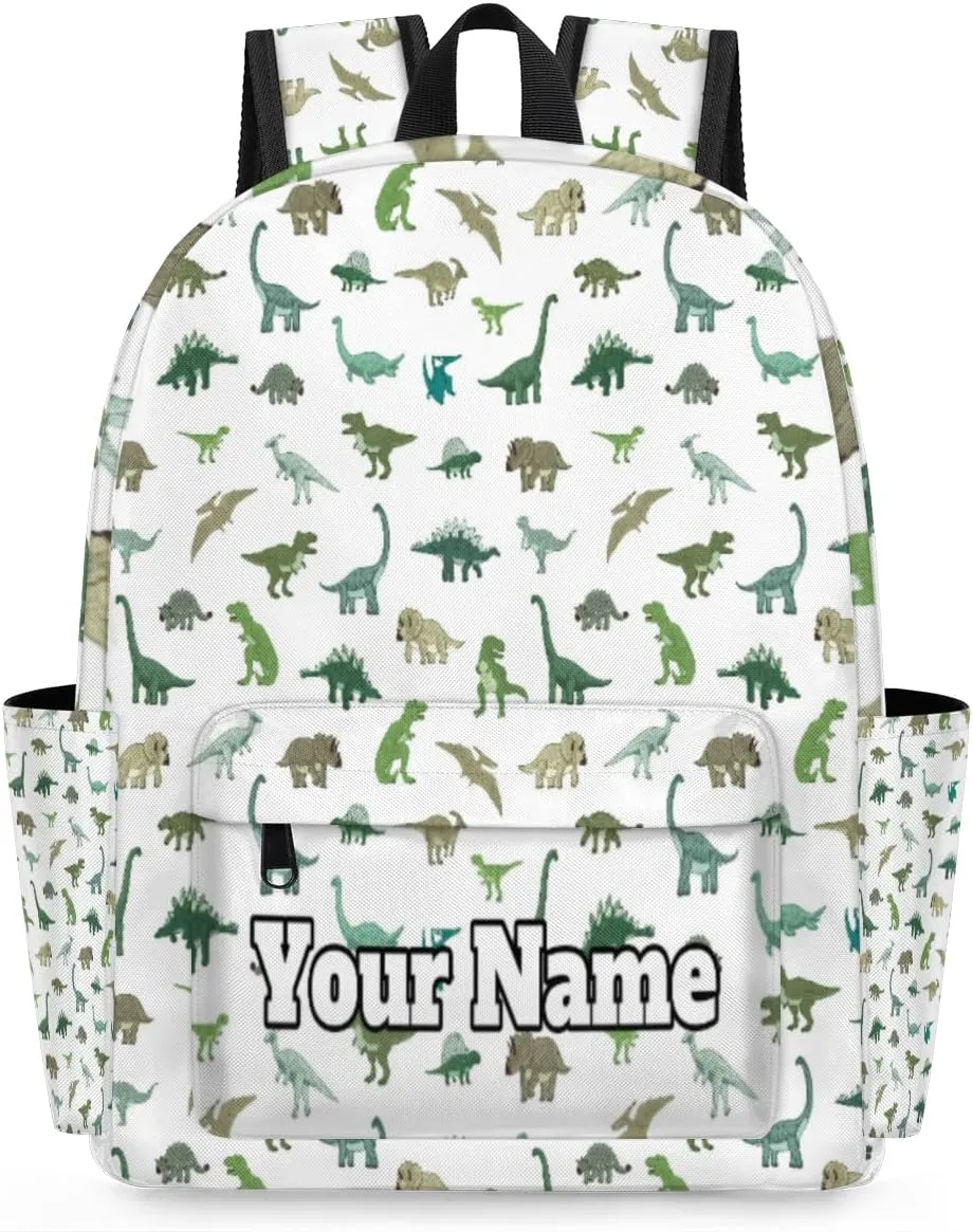 Personalized Cute Dinosaur Preschool Toddler Backpack for Boys Girls Custom Kids Name Small Bookbags Kindergarten Elementary Backpack, Dinosaur