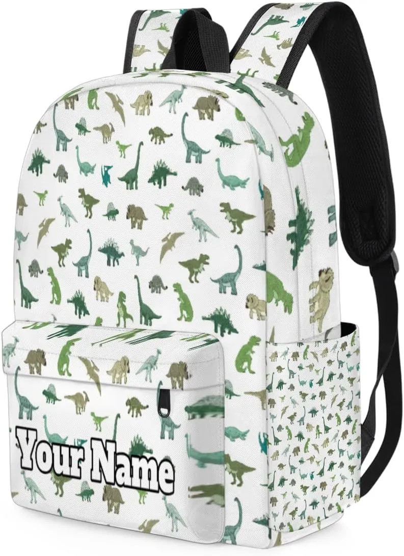 Personalized Cute Dinosaur Preschool Toddler Backpack for Boys Girls Custom Kids Name Small Bookbags Kindergarten Elementary Backpack, Dinosaur