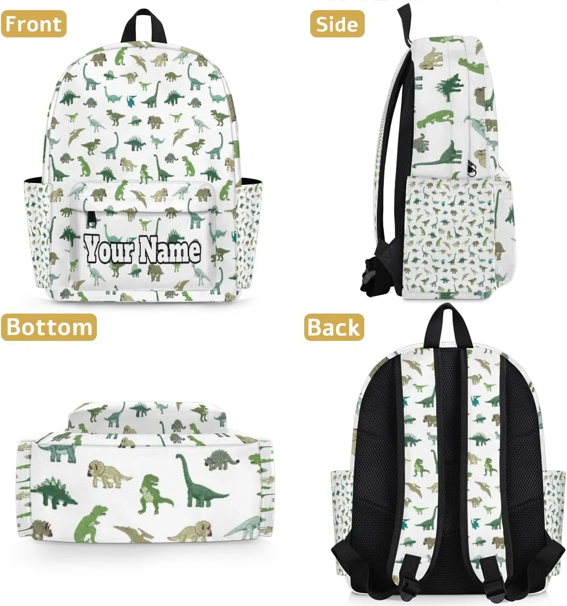 Personalized Cute Dinosaur Preschool Toddler Backpack for Boys Girls Custom Kids Name Small Bookbags Kindergarten Elementary Backpack, Dinosaur