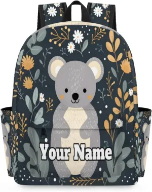 Personalized Cute Koala Preschool Toddler Backpack for Boys Girls Custom Kids Name Small Bookbags Kindergarten Elementary Backpack, Koala