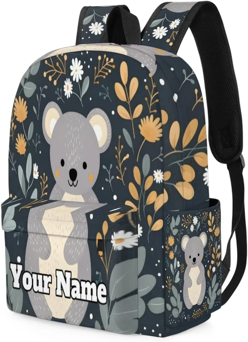 Personalized Cute Koala Preschool Toddler Backpack for Boys Girls Custom Kids Name Small Bookbags Kindergarten Elementary Backpack, Koala