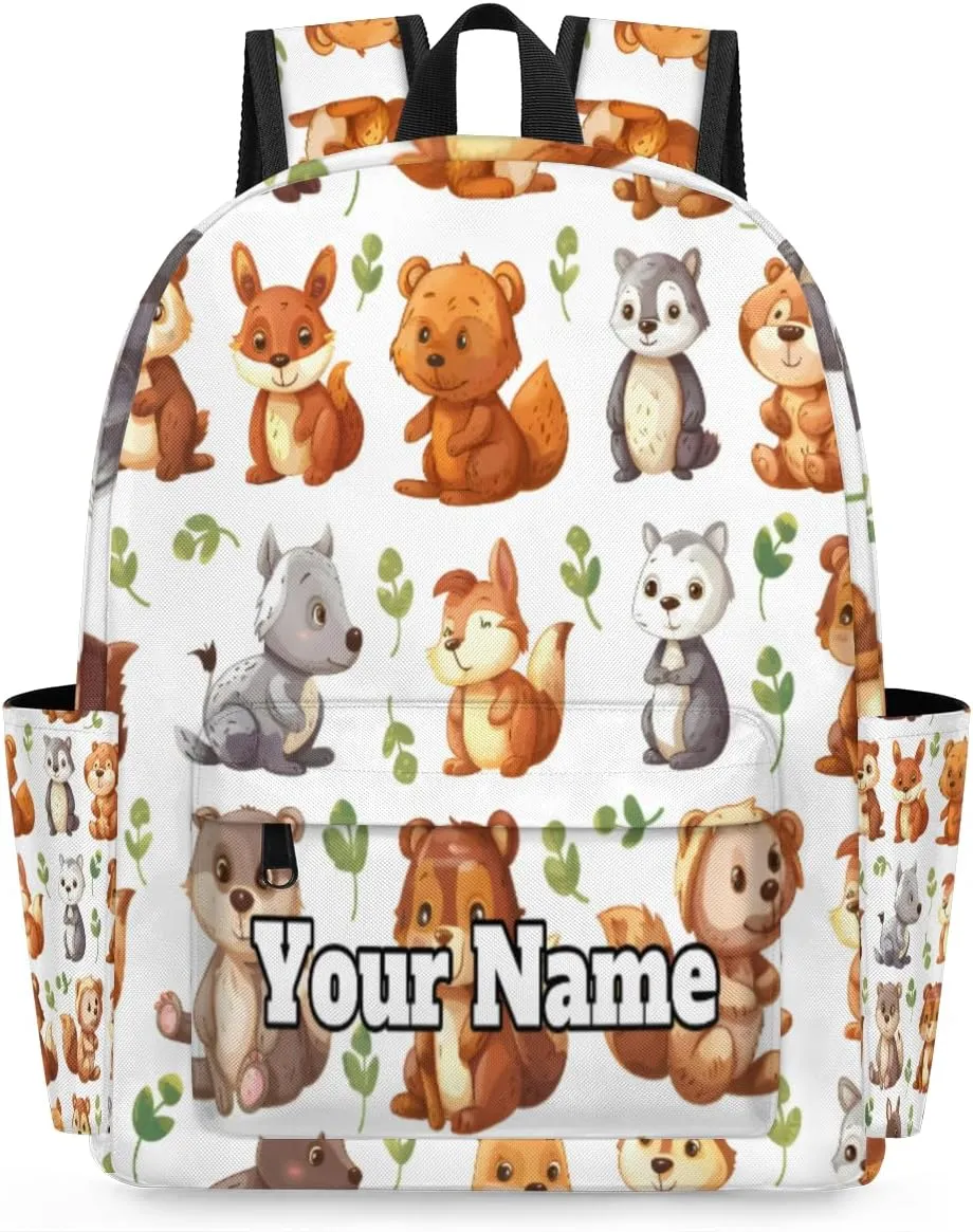 Personalized Cute Squirrel Preschool Toddler Backpack for Boys Girls Custom Kids Name Small Bookbags Kindergarten Elementary Backpack, Animals