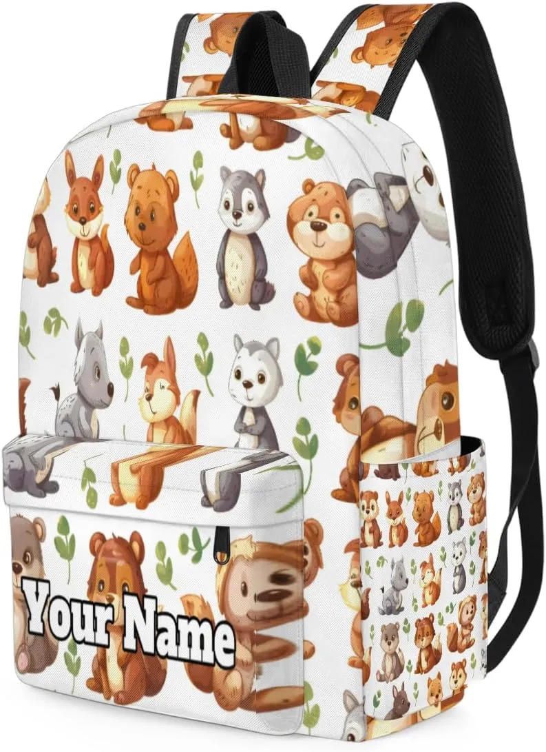 Personalized Cute Squirrel Preschool Toddler Backpack for Boys Girls Custom Kids Name Small Bookbags Kindergarten Elementary Backpack, Animals