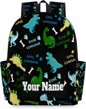 Personalized Dinosaur Pattern Preschool Toddler Backpack for Boys Girls Custom Kids Name Small Bookbags Kindergarten Elementary Backpack, Dinosaurs
