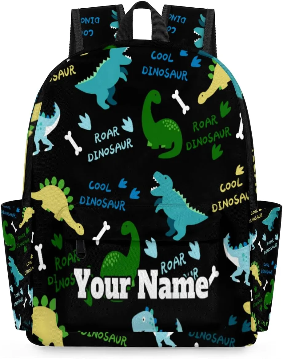 Personalized Dinosaur Pattern Preschool Toddler Backpack for Boys Girls Custom Kids Name Small Bookbags Kindergarten Elementary Backpack, Dinosaurs