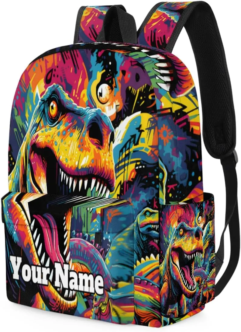 Personalized Dinosaur Preschool Toddler Backpack for Boys Girls Custom Kids Name Small Bookbags Kindergarten Elementary Backpack, Tyrannosaurus Rex