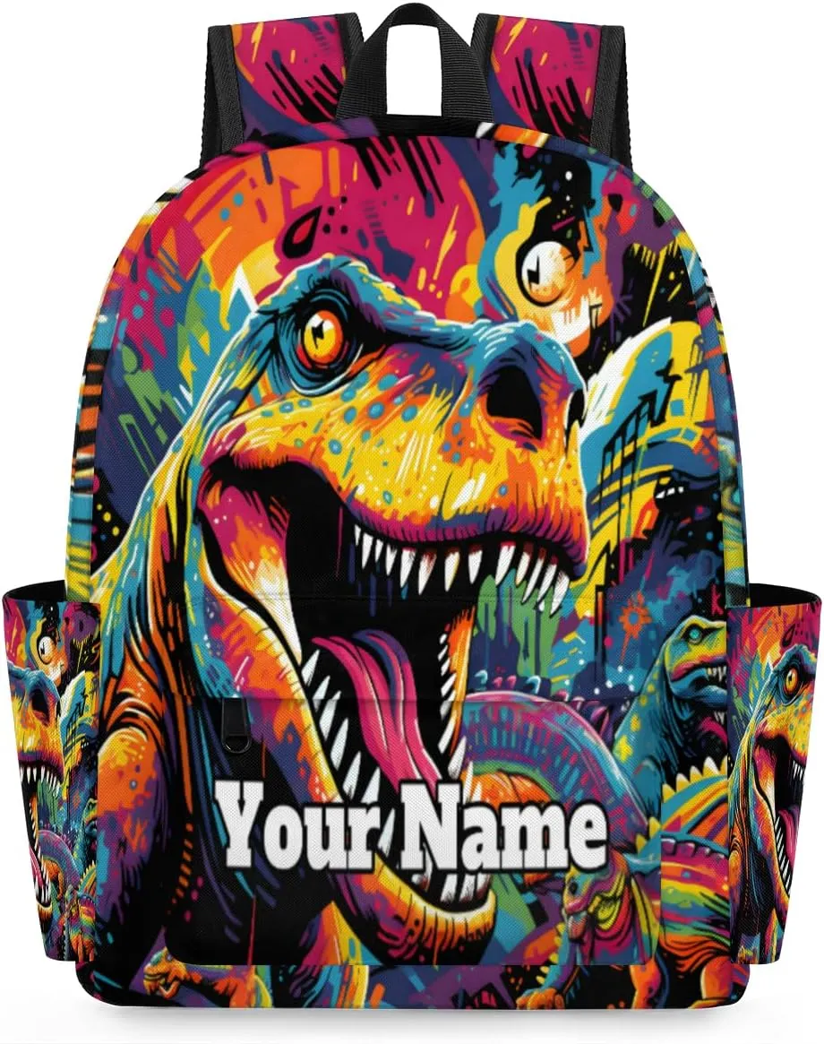 Personalized Dinosaur Preschool Toddler Backpack for Boys Girls Custom Kids Name Small Bookbags Kindergarten Elementary Backpack, Tyrannosaurus Rex
