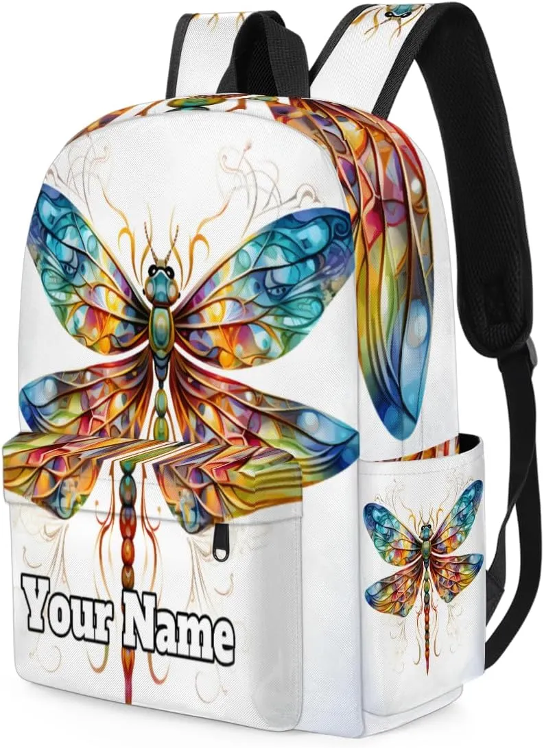 Personalized Dragonfly Preschool Toddler Backpack for Boys Girls Custom Kids Name Small Bookbags Kindergarten Elementary Backpack, Colourful