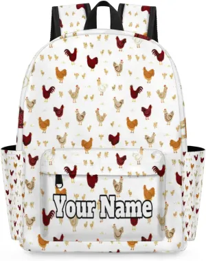 Personalized Farm Roosters Preschool Toddler Backpack for Boys Girls Custom Kids Name Small Bookbags Kindergarten Elementary Backpack, Animal Chicken
