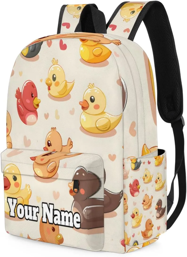 Personalized Funny Duck Preschool Toddler Backpack for Boys Girls Custom Kids Name Small Bookbags Kindergarten Elementary Backpack, Duck Animal