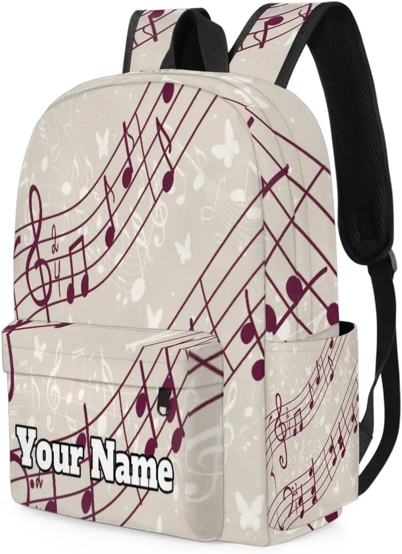 Personalized Musical Notes Preschool Toddler Backpack for Boys Girls Custom Kids Name Small Bookbags Kindergarten Elementary Backpack, Music