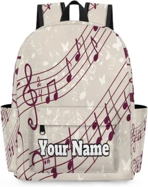 Personalized Musical Notes Preschool Toddler Backpack for Boys Girls Custom Kids Name Small Bookbags Kindergarten Elementary Backpack, Music