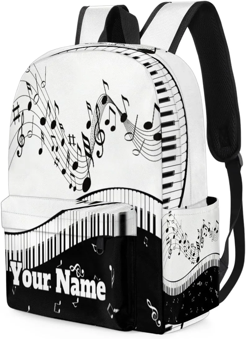 Personalized Piano Keyboard Preschool Toddler Backpack for Boys Girls Custom Kids Name Small Bookbags Kindergarten Elementary Backpack, Music Note