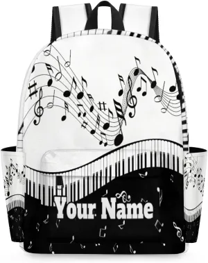 Personalized Piano Keyboard Preschool Toddler Backpack for Boys Girls Custom Kids Name Small Bookbags Kindergarten Elementary Backpack, Music Note