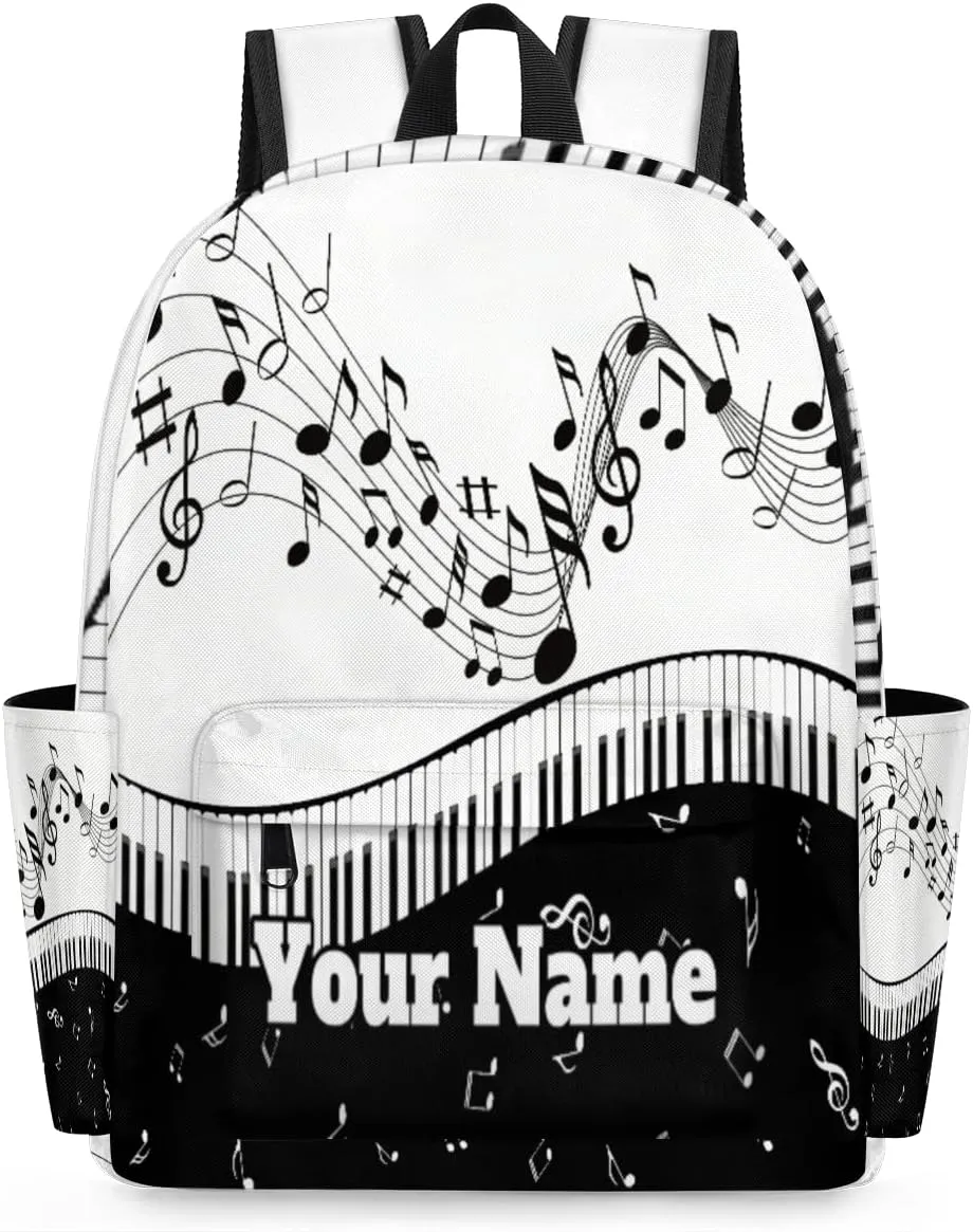 Personalized Piano Keyboard Preschool Toddler Backpack for Boys Girls Custom Kids Name Small Bookbags Kindergarten Elementary Backpack, Music Note
