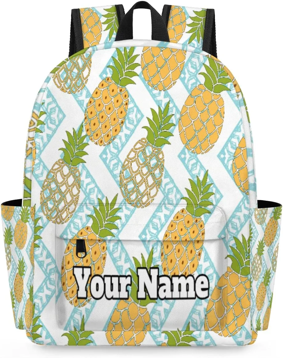 Personalized Pineapple Preschool Toddler Backpack for Boys Girls Custom Kids Name Small Bookbags Kindergarten Elementary Backpack, Summer