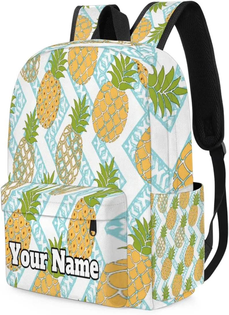 Personalized Pineapple Preschool Toddler Backpack for Boys Girls Custom Kids Name Small Bookbags Kindergarten Elementary Backpack, Summer