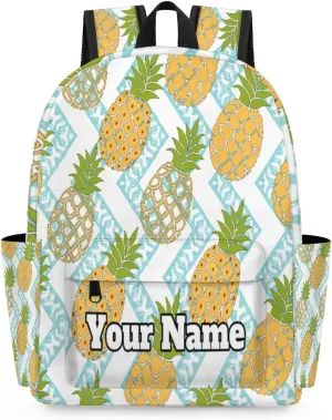 Personalized Pineapple Preschool Toddler Backpack for Boys Girls Custom Kids Name Small Bookbags Kindergarten Elementary Backpack, Summer