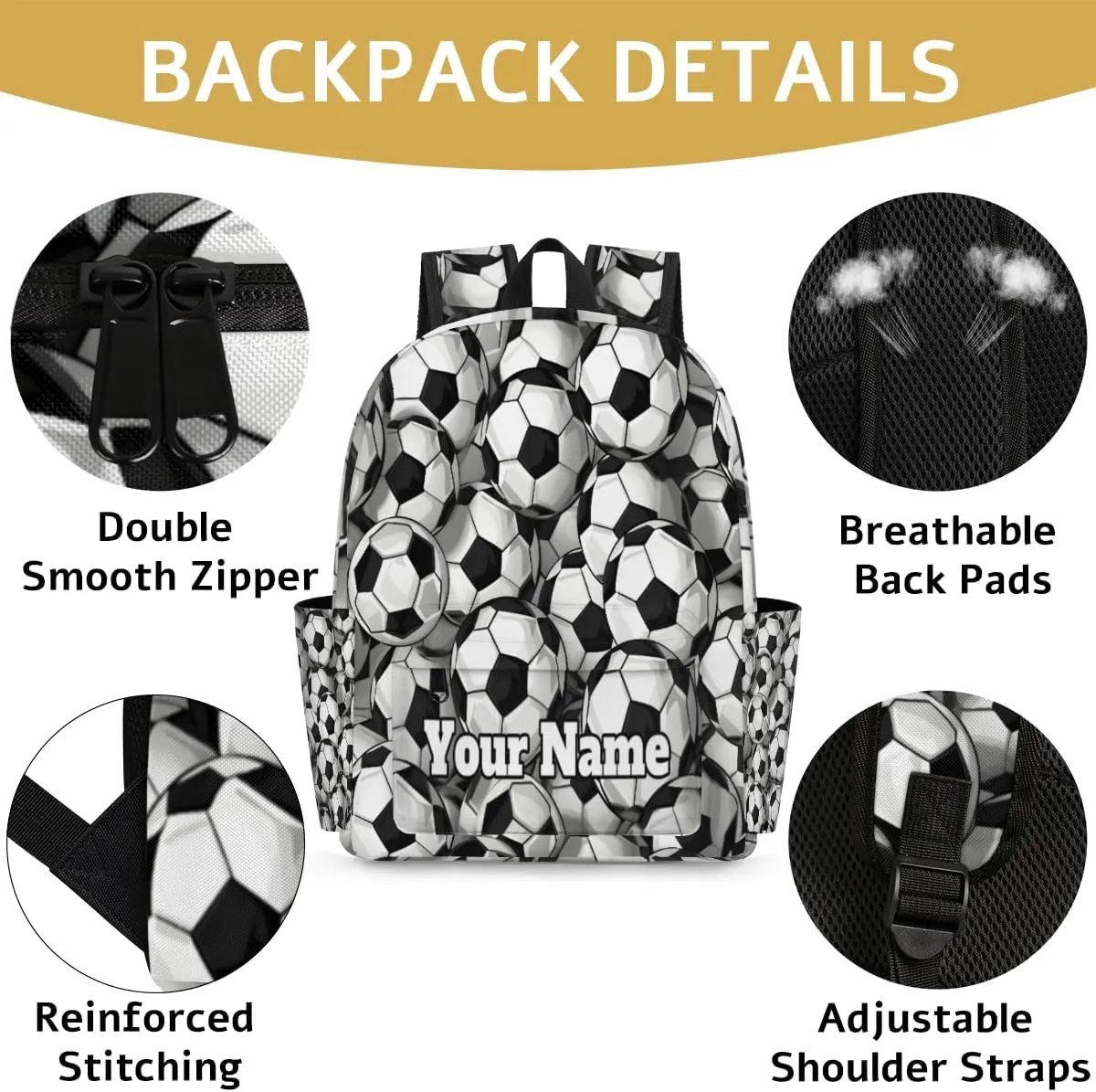 Personalized Soccer Preschool Toddler Backpack for Boys Girls Custom Kids Name Small Bookbags Kindergarten Elementary Backpack, Sports Theme