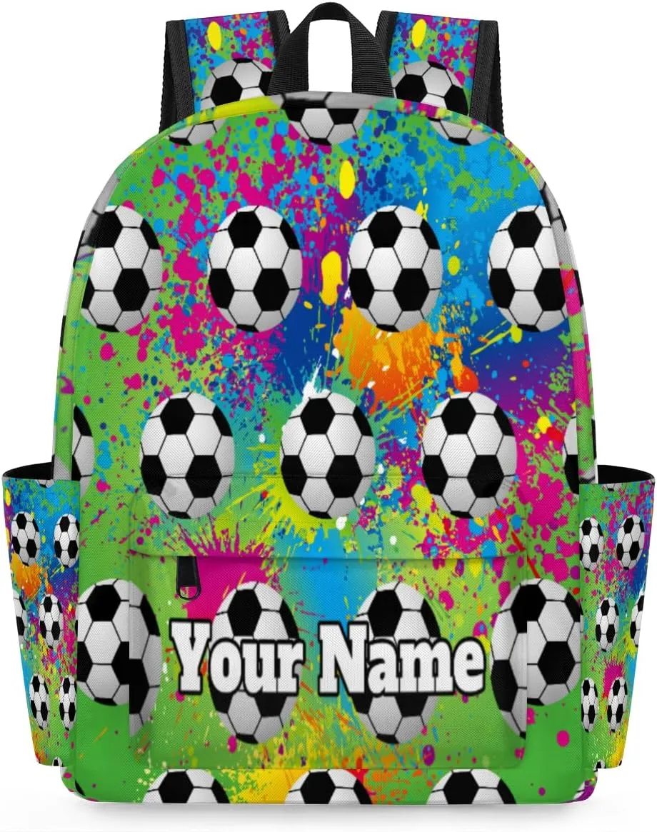 Personalized Soccer Preschool Toddler Backpack for Boys Girls Custom Kids Name Small Bookbags Kindergarten Elementary Backpack, Sports