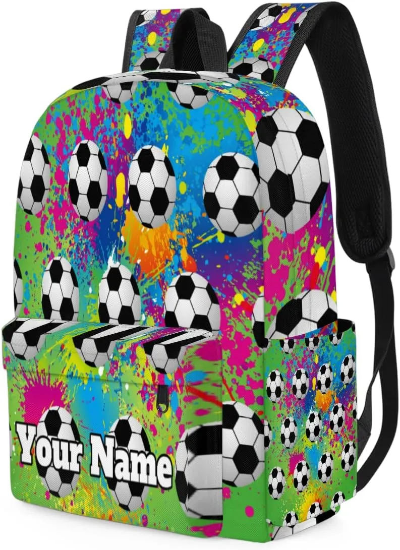 Personalized Soccer Preschool Toddler Backpack for Boys Girls Custom Kids Name Small Bookbags Kindergarten Elementary Backpack, Sports