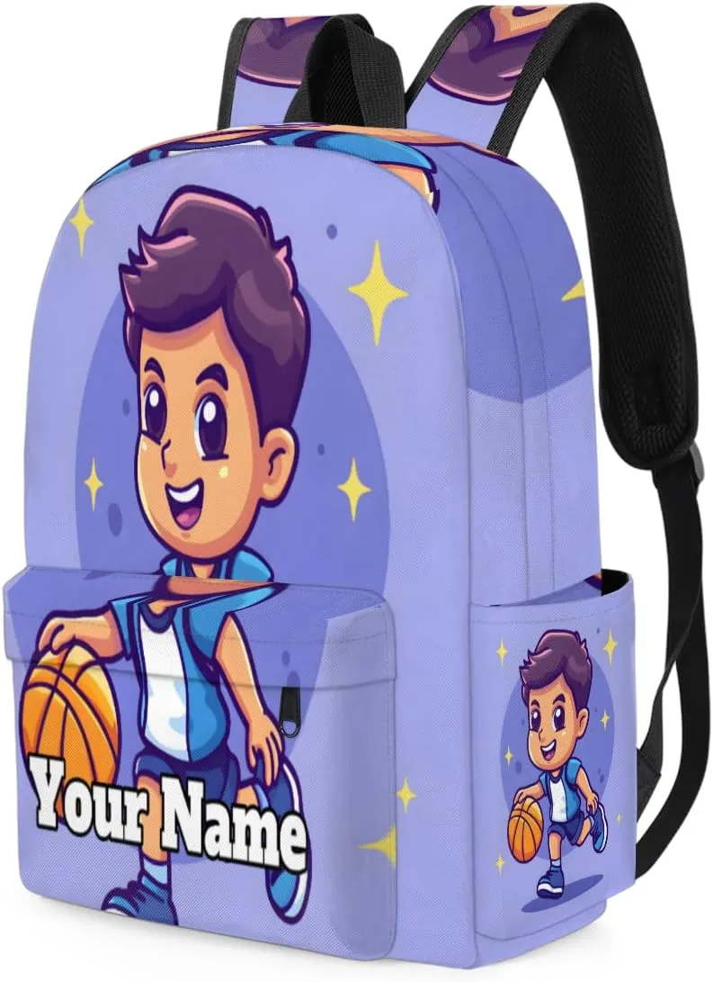 Personalized Sports Basketball Preschool Toddler Backpack for Boys Girls Custom Kids Name Small Bookbags Kindergarten Elementary Backpack, Basketball Player