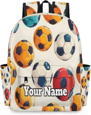 Personalized Sports Football Preschool Toddler Backpack for Boys Girls Custom Kids Name Small Bookbags Kindergarten Elementary Backpack, Soccer Ball