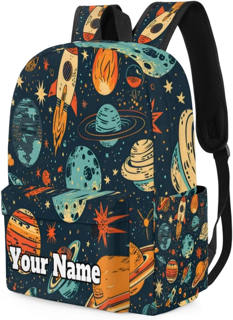 Personalized Universe Space Preschool Toddler Backpack for Boys Girls Custom Kids Name Small Bookbags Kindergarten Elementary Backpack, Solar System