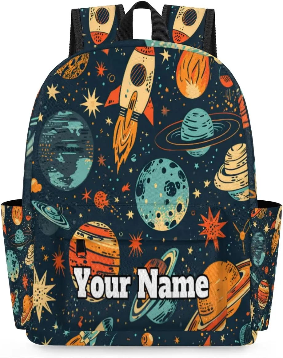 Personalized Universe Space Preschool Toddler Backpack for Boys Girls Custom Kids Name Small Bookbags Kindergarten Elementary Backpack, Solar System