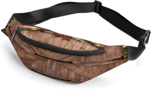 Personalized Waist Packs with Adjustable Strap,Christmas Barn Door CrossBody Fanny Pack Casual Bag for Travel Sports Running Hiking