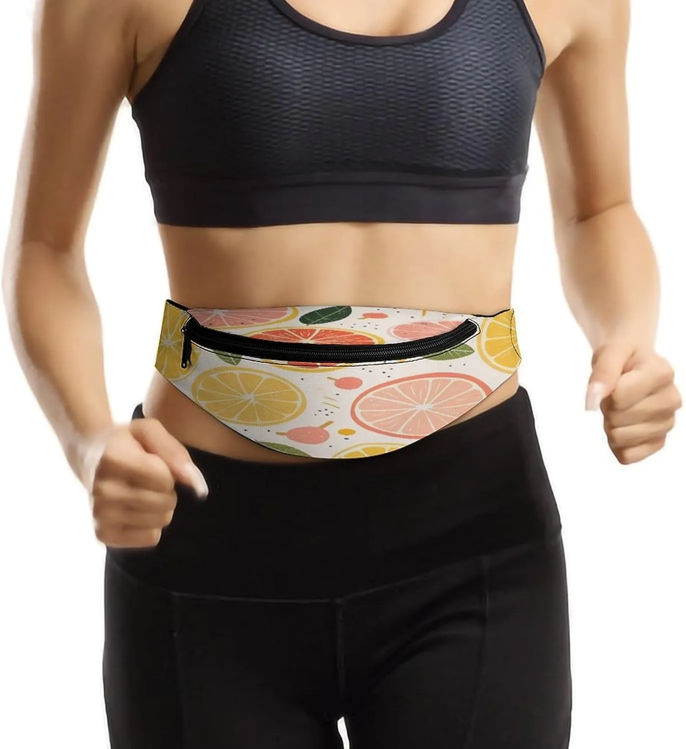 Personalized Waist Packs with Adjustable Strap,Colorful Fruit Print CrossBody Fanny Pack Casual Bag for Travel Sports Running Hiking