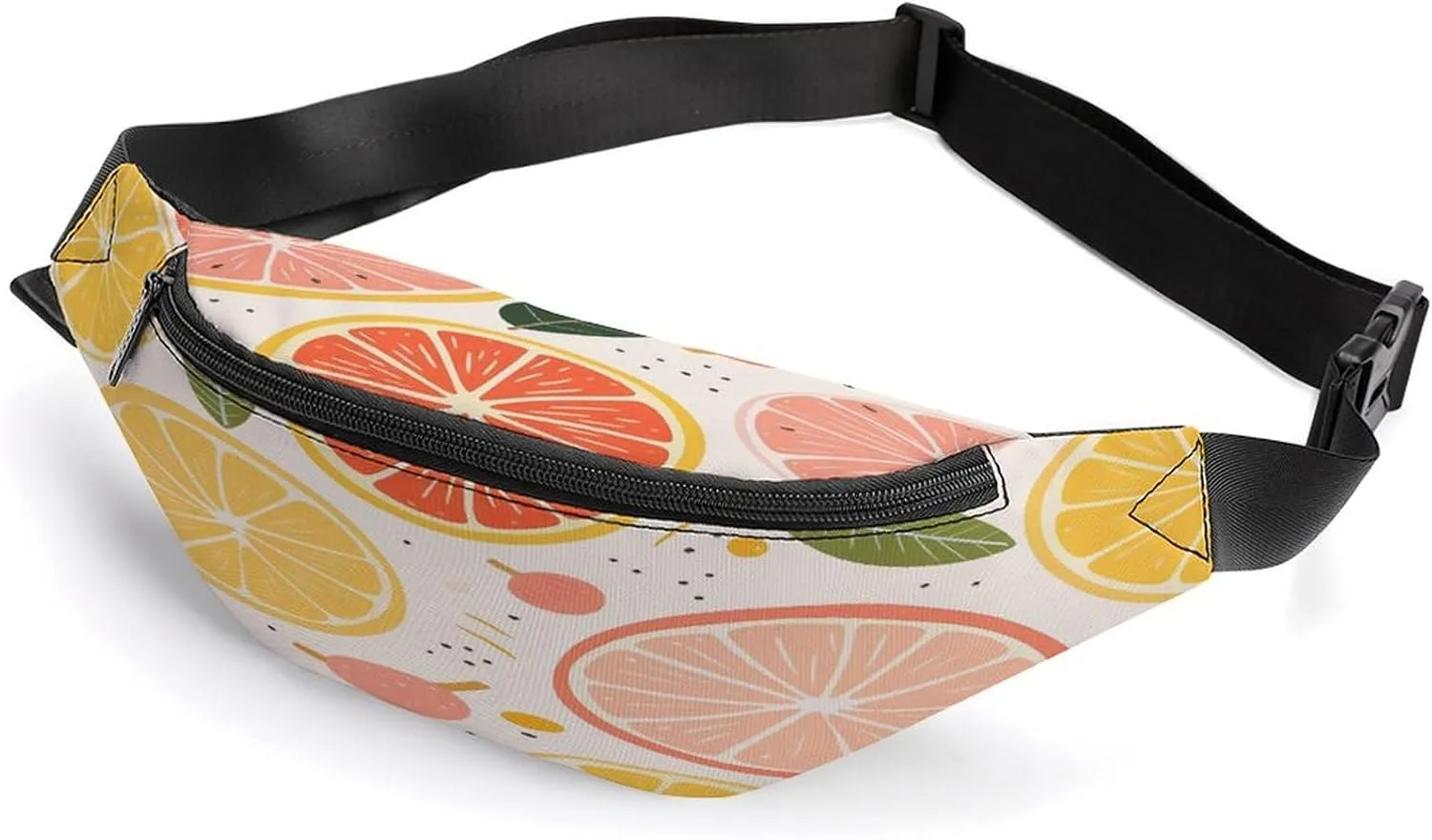 Personalized Waist Packs with Adjustable Strap,Colorful Fruit Print CrossBody Fanny Pack Casual Bag for Travel Sports Running Hiking