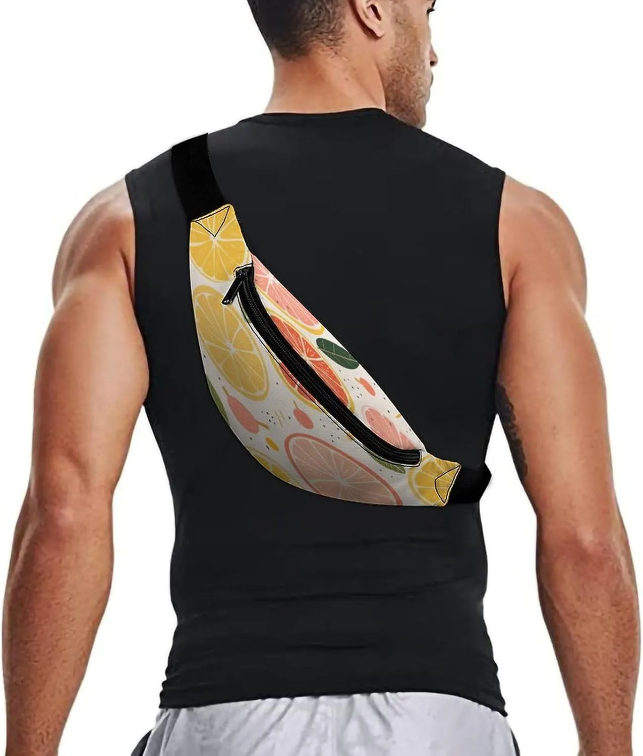 Personalized Waist Packs with Adjustable Strap,Colorful Fruit Print CrossBody Fanny Pack Casual Bag for Travel Sports Running Hiking