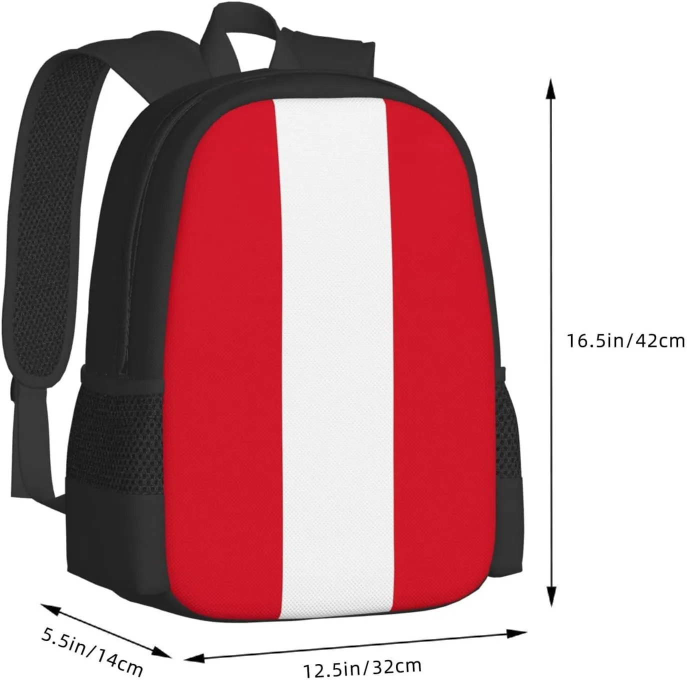 Peru Peruvian Flag Travel Backpack Casual Backpacks 15 Inch Laptop Back Pack Lightweight Rucksack Outdoor Sport Daypack Large Bags for Working Camping Hiking