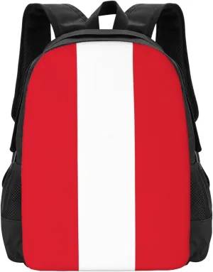 Peru Peruvian Flag Travel Backpack Casual Backpacks 15 Inch Laptop Back Pack Lightweight Rucksack Outdoor Sport Daypack Large Bags for Working Camping Hiking