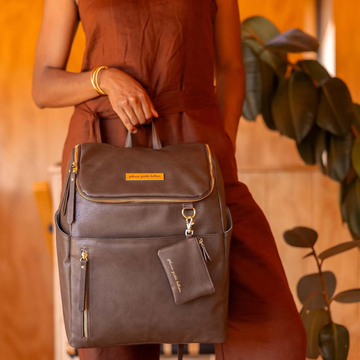 Petunia Pickle Bottom Tempo Backpack, Designed for Busy Families, Attaches to Stroller or Suitcase, Spacious Main Compartment, Saddle