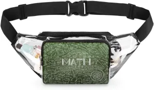 Physics Math Science Formulas Calculations Clear Fanny Pack Stadium Approved Clear Crossbody Belt Bag for Women Men Transparent Waist Bag with Adjustable Strap for Concerts Sports Events Travel