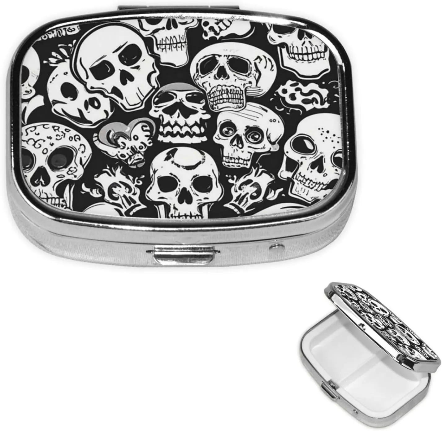 Pill Case with Mirror Retro 2 Compartment Pill Box 19ca4ba04eb3e002f353af7533ef3a1 Small Pill Organizer for Purse or Pocket Decorative Metal Medicine Vitamin Organizer Unique Gifts
