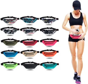 PLAYKING Fanny Pack Waist Bag For Men Women Soft Polyester Lightweight With Phone Hole And Adjustable Strap For Outdoor Running Traveling 15 Color (Khaki)