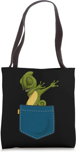 Pocket Animal Lizard Reptile Cute Dabbing Chameleon Tote Bag
