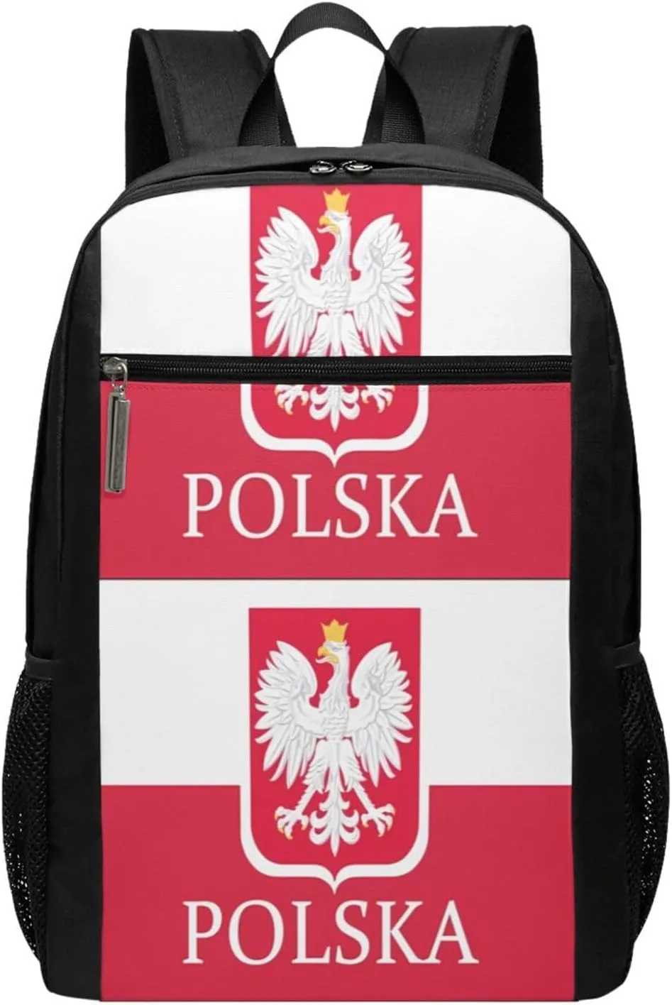 Polish Flag Poland Polska Eagle Casual Backpacks Sports Backpack Large Capacity Travel Rucksack Laptop Daypack with Multi-Pockets Adjustable Strap Work Bag for Hiking