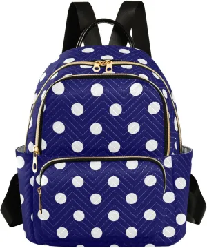 Polka Dot Backpack Purse for Women Fashion Ladies Shoulder Bags Travel Bag with Strap Handbag Lady Purse,M