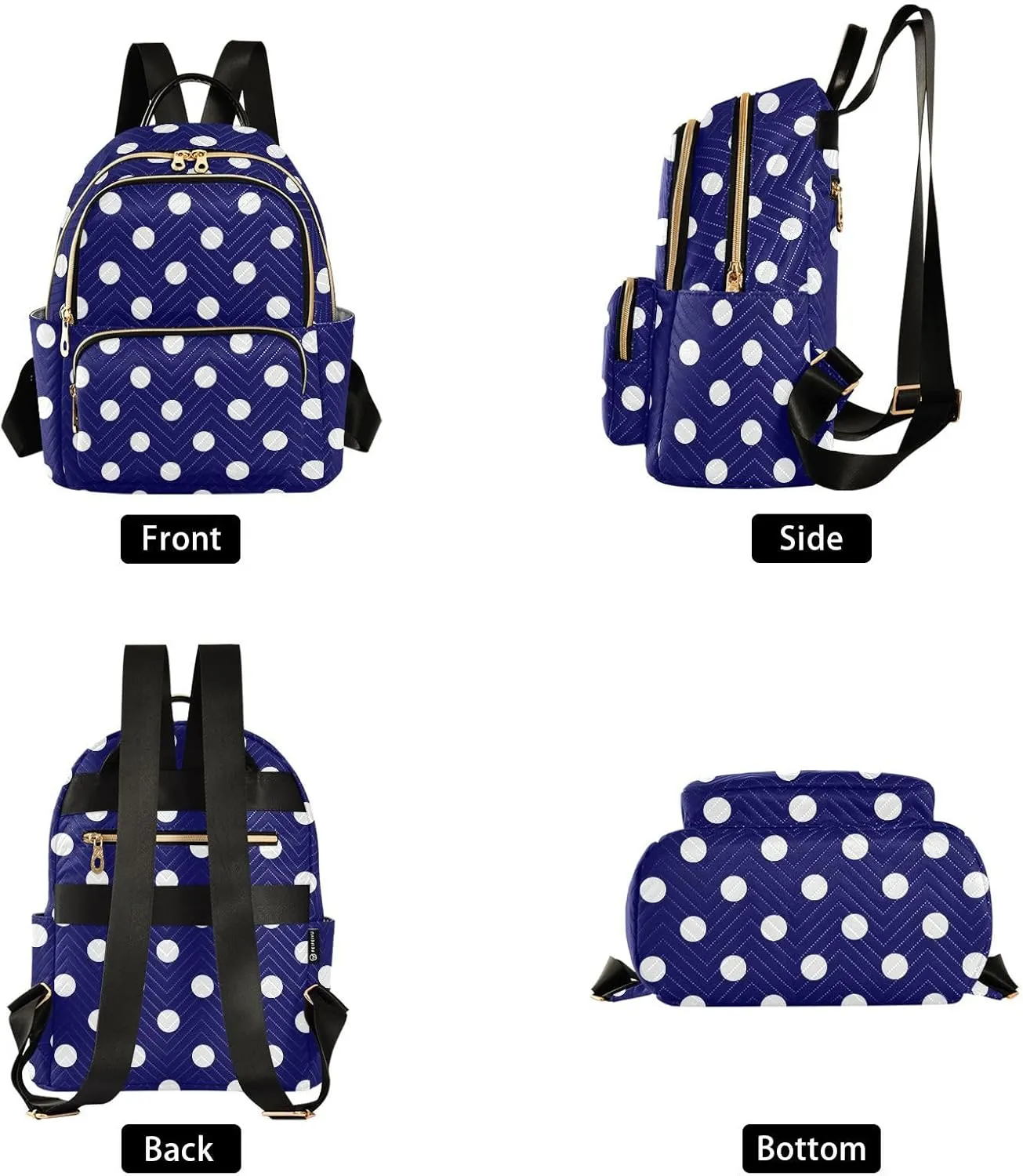 Polka Dot Backpack Purse for Women Fashion Ladies Shoulder Bags Travel Bag with Strap Handbag Lady Purse,M