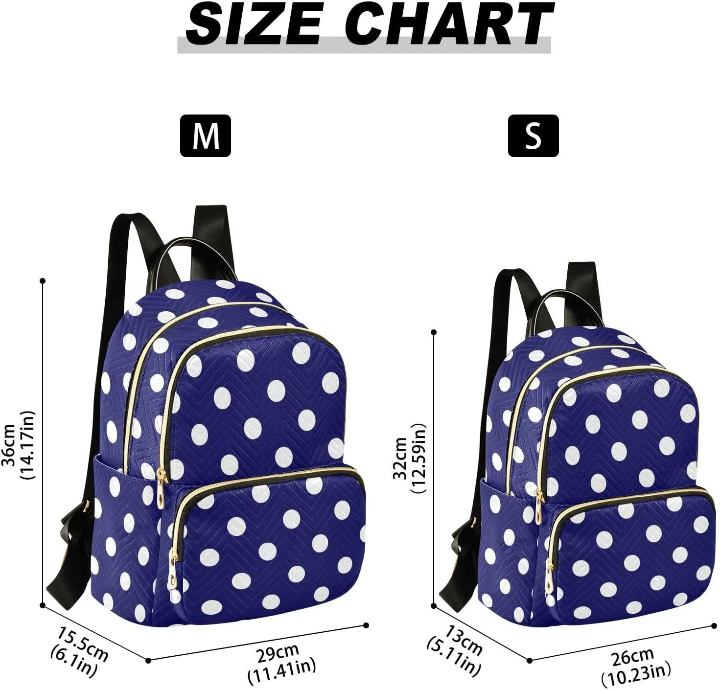 Polka Dot Backpack Purse for Women Fashion Ladies Shoulder Bags Travel Bag with Strap Handbag Lady Purse,M