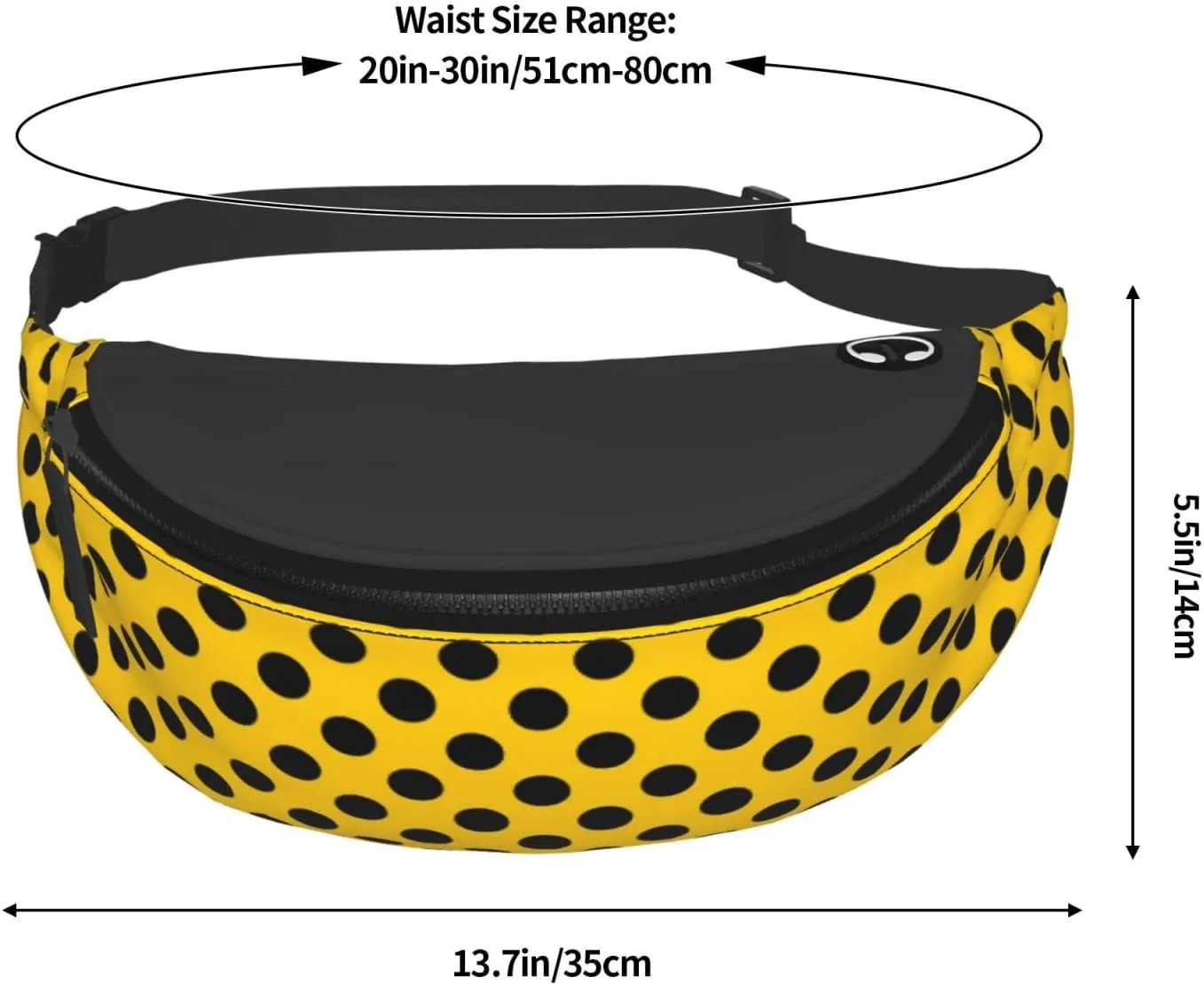 Polka Dots Fanny Waist Bag Pack Casual Chest Bag Waist Packs Everywhere Belt Bag Sling Bag for Women Men