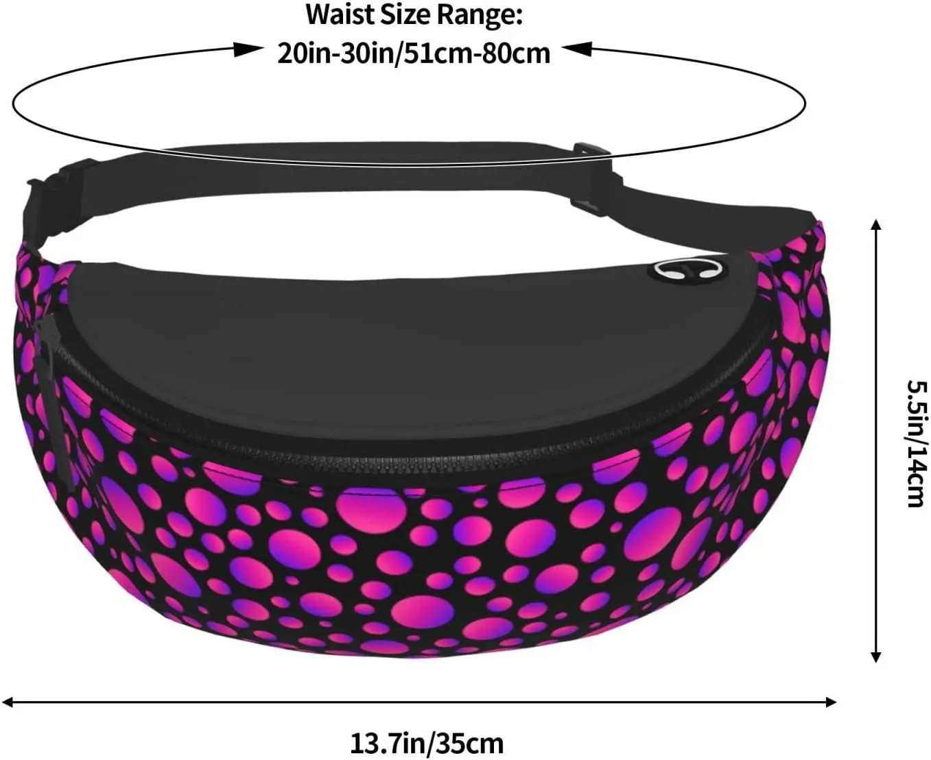 Polka Dots Fanny Waist Bag Pack Casual Chest Bag Waist Packs Everywhere Belt Bag Sling Bag for Women Men