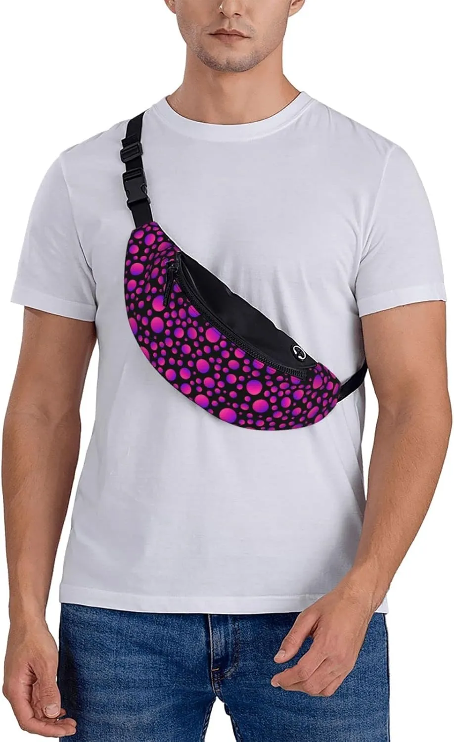Polka Dots Fanny Waist Bag Pack Casual Chest Bag Waist Packs Everywhere Belt Bag Sling Bag for Women Men