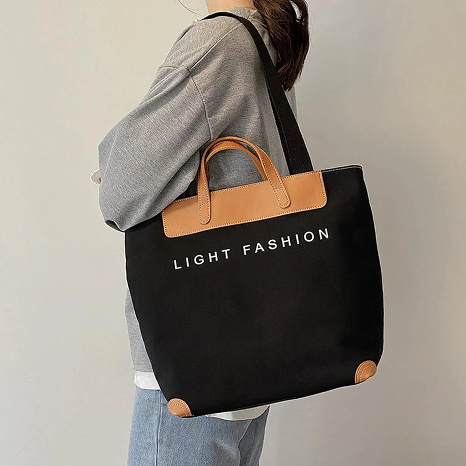 PORRASSO Women Shoulder Bag Casual Handbag Ladies Large Crossbody Bag Canvas