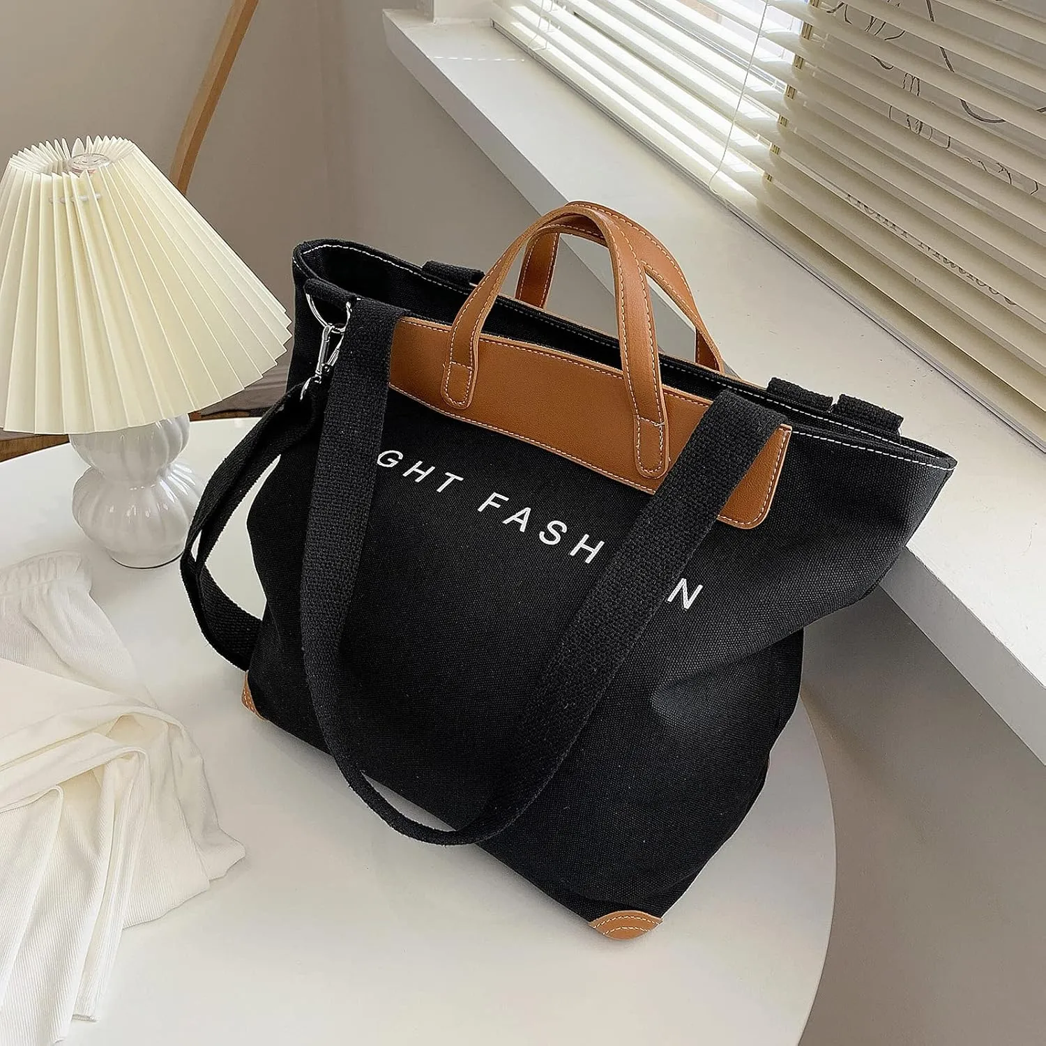 PORRASSO Women Shoulder Bag Casual Handbag Ladies Large Crossbody Bag Canvas