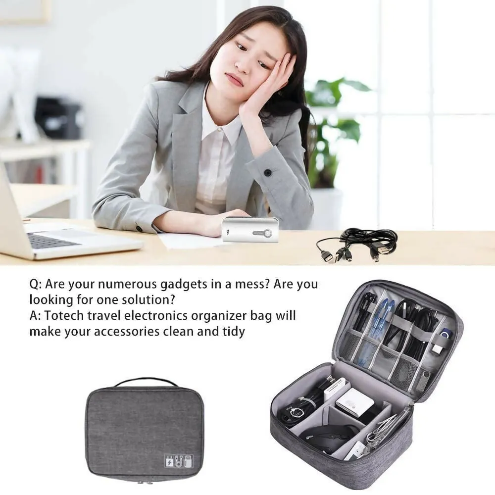 Portable Gadget Pouch Zippered External Hard Drive Waterproof Travel Electronic Organizer Case